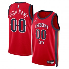 Canotte Uomo New Orleans Pelicans Personalizzate Jordan 2023-24 Statement Edition Rosso Swingman